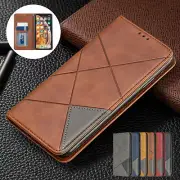 For iPhone 16 Pro Max 13Mini Magnetic Leather Flip Wallet Card Stand Cover Case