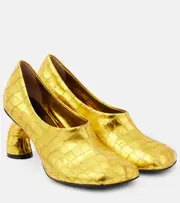[Dries Van Noten] Dries Van Noten 75 metallic leather pumps AU 7.5 gold