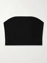 [WARDROBE.NYC] WARDROBE.NYC - Grain De Poudre Wool-blend Bustier Top - Black - medium medium Black