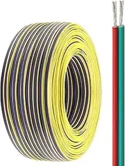 2-core 30/50/100/200FT UL1571 Certified 2Pin PVC Insulated Tinned Copper Wire 0.05-0.34mm² for LED Strip Peripherals Home/Office Electrical Wiring(200FT,0.34mm2)