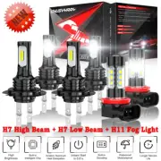 For Smart Fortwo 2008-2015 6x LED Headlight Hi/Lo Beam + Fog Light Bulbs 6000K