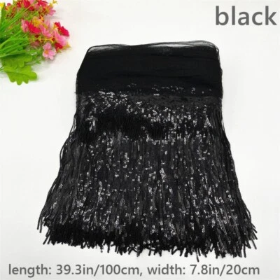 1M Mesh Sequin Tassel Trimming DIY Fringe Costume Sewing Material Decor Craft