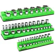 Magnetic Socket Organizer Set, 3-Piece SAE Socket Holder Set Includes