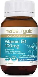 Herbs of Gold Vitamin B1 100mg 100 Tablets, 100 count