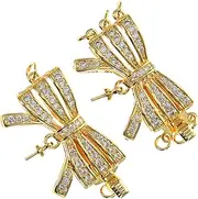 ULDIGI 2pcs Button Pearls Necklace Bead Bracelet Jewelry Pearl Necklace Pearl Bracelet Necklaces Necklace Connecting Clasp Necklace Clasp Necklace Connectors Magnetic Clasp Alloy Golden