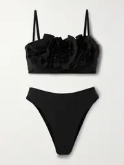 [Maygel Coronel] Maygel Coronel - + Net Sustain Ondina Appliquéd Bikini - Black - Extended Extended Black