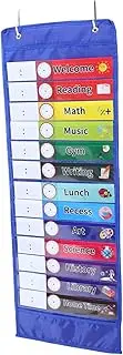 HOOTNEE 1 Set Hanging Pocket Chart Organizer Compartment Oxford Calendar Storage Bag for Classroom Home Office Convenient Schedule and Note Holder Design