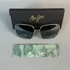 Maui Jim Triton Titanium Sunglasses Silver Gray Polarized Mirror Lenses New