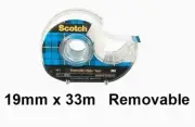 3M Scotch Magic 811 Invisible Removable Sticky Tape DISPENSER 19mm x 33m 02B084