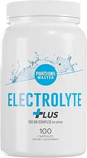 Portions Master Electrolyte - Vitamin D3 + BioPerine for Enhanced Absorption - 690mg (Complex) - 100ct Vegetable Capsules