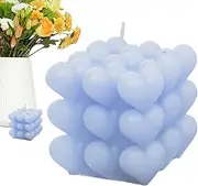 Scented Candles for Home, Christmas Candles Decorations with Heart Design, Square Room Decor Long Lasting Ornaments for Living Room, Coffee Tables