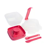 LocknLock 2in1 To-Go 1.5L Salad Container Lunchbox Storage w/Spoon/Fork BLK