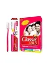 Classic Gold Super Soft Toothbrushes with Anti Bacterial Cap - Pack of 12