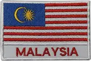 Malaysia National Flag Embroidered Iron on Sew on Patch Badge for Clothes etc. 9 X 6 cm