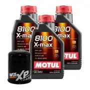 3L Motul 8100 X-MAX 0W40 Wix XP Filter Motor Oil Change Kit API SN (for: Honda)