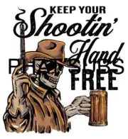 Sublimation Print Shootin Hand Free Ready To Press Heat Transfer