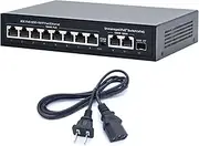 10 Port Gigabit POE Switch, 2 Gigabit Uplink, IEEE802.3af/at, Extend to 250Meter