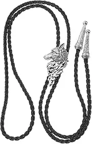 [Yardenfun] Neckline For Men Tie Patterned Brown Cowboy Men present Leather Rope