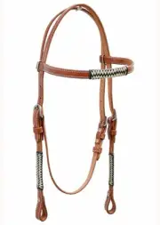 Western Natural Braided Set Of Head Stall/Reins/Breast Collar