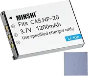 MINSHI NP-20 Battery Compatible with Casio EXLIM EX-Z77 3.7V 1200mAh High Efficiency Battery『 CameraLens Cleaning Cloth as A Gift.』