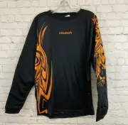 Reusch Adult Bakura Size Large Black Orange Long Sleeve Goalkeeper Jersey NWT