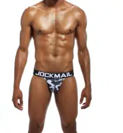 Jockmail, Gray and Black, Camouflage Jockstrap Size XXL