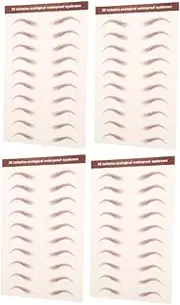 MOTHNUR 4 Sheets Waterproof Eyebrow Stickers Vanilla Perfume Foundation Brush Moisturizer Brow Shaper Sticker Stencils Toothpaste Gray Eyebrow Pencil Vanilla Skin Shower Gel
