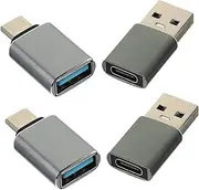 4pcs USB C to USB 3.0 Adapter OTG Connector for Phone Laptop and Tablet Aluminum Alloy Plug Play Simple Structure