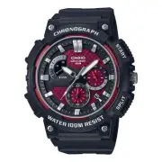 Casio Watch MCW-200H-4A Mens Analog Black Red Accent Resin Band 100m RRP $179