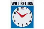 Headline Sign Will Return Clock 190 X 230Mm