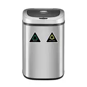 80L Rubbish Bin Dustbin Recycling Dual Sensor Automatic Garbage Kitchen Waste Trash Can Stainless Steel