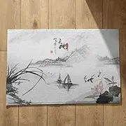 CEVAN Go Away Door Mat Mats Kitchen Chinese Feng Shui Painting Small Outdoor For Front Dirt Trapper Matt Soft Flannel Surface, Customizable Design, Non-Slip Doormats 40x60cm