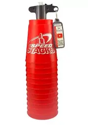 Speed Stacks Red Cups Game With Carrying Handle 12 Cups Compact Travel Fast Fun