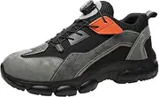 [ZHENSI] Safety Trainers Mens Lightweight Steel Toe Cap Shoes Comfortable Air Cushion Work Shoes Industrial Non-Slip Shoes