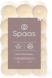 Spaas 30 Anti-Tobacco Tealights, ± 4.5 Hours, Ivory