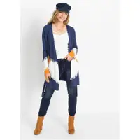 在飛比找ETMall東森購物網優惠-陽光家 春季新款外貿歐美大碼女裝拼接色長袖針織衫開衫披肩外套