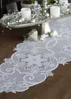 Heritage Lace Snowflake Table Runner 19”x46” White