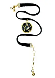 [Vanessa Mooney] Black Leather Pentagram Choker