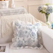 Pleated Flounce Pillowcase Pastoral Style Cushion Cover Sofa/Bed