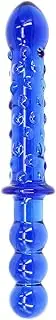 9 Inches Double Head Glass Dildo Anal Butt Plug, Blue