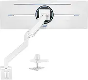 VIVO Premium Aluminum Heavy Duty Monitor Arm for Ultrawide Monitors up to 49 inches and 33 lbs, Single Desk Mount Stand, Pneumatic Height, Max VESA 100x100, White, STAND-V101G1W