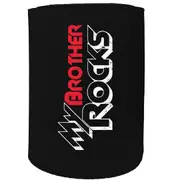 Alcohol Stubby Holder - My Brother Rocks - Funny Novelty Birthday Gift Joke Beer Can Bottle