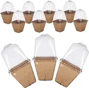 Alasum 20pcs Starter Pots with Dome Lids Durable Paper Plant Nursery Cups Pots with Drainage for Home Gardening and Replanting Present for Plant Enthusiasts