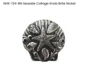 Notting Hill Seaside Collage Shells Drawer Knob NHK-134 Brite Nickel 1 5/16” D