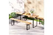 Gardeon 3 PCS Outdoor Furniture Dining Set Lounge Setting Patio Wooden Bench
