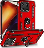 Compatible with Samsung Galaxy A73 5G Cover,Compatible with Samsung Galaxy A73 5G Phone Case with Ring Stand 2 in 1 Cases Cover Red