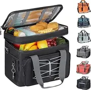 [Maelstrom] Soft Cooler Bag,Collapsible Soft Sided Cooler,24/30/60/75 Cans Beach Cooler,Ice Chest,Large Leakproof Camping Cooler,Portable Travel Cooler for Grocery Shopping,Camping,Road Trips