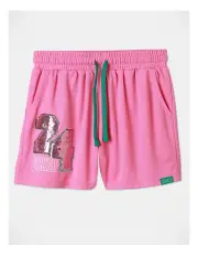 Wicked Sequin Text Mesh Short in Tulip