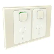 Clipsal Iconic Styl Cover Frame, 2 Switches & 2 Sockets, 10 A, Horizontal, Crowne - S3025C-CE