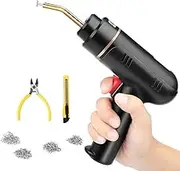 Portable Mini Plastic Welding Machine, Wireless Plastic Repair Kit with 200 PCS Hot Staples, Handheld Car Bumper Repair Kit, 4 Types Hot Stapler, Front LED Light, for Plastic Crack Repair